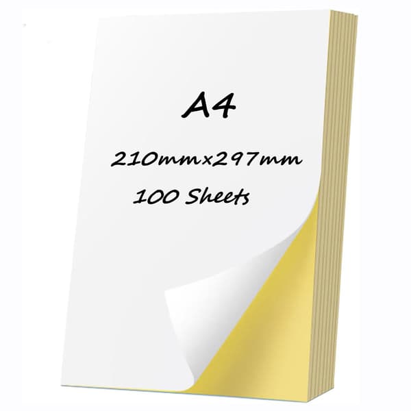 Självhäftande skrivarpapper matt A4 – 100-pack