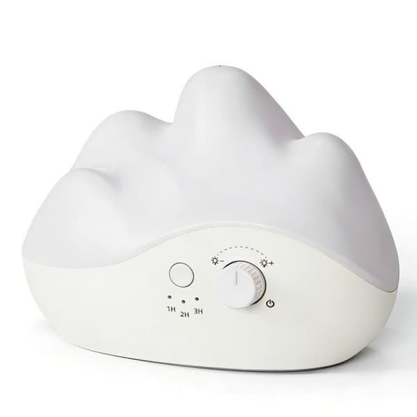 Molnformad aromadiffuser med nattlampa - Vit / Vattenfri aromadiffuser