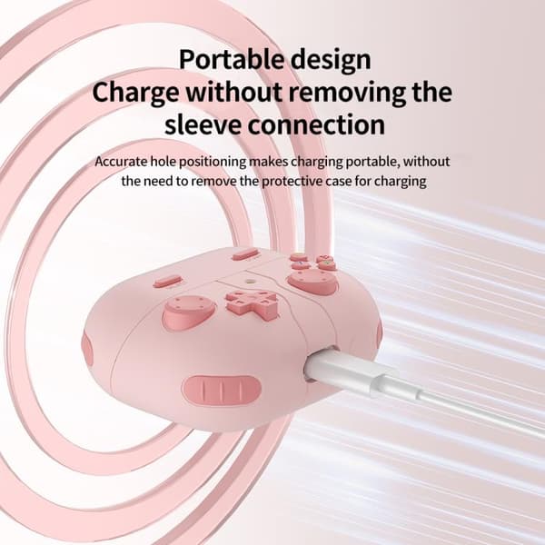 Silikonfodral i retrospel-stil för Samsung Galaxy Buds3 FE - Rosa