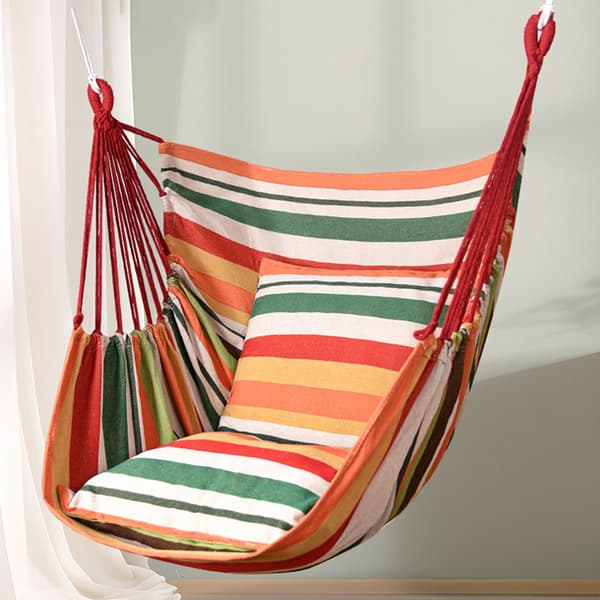 Randig Hängstol med 2 kuddar / hänggunga stol / hammockstol