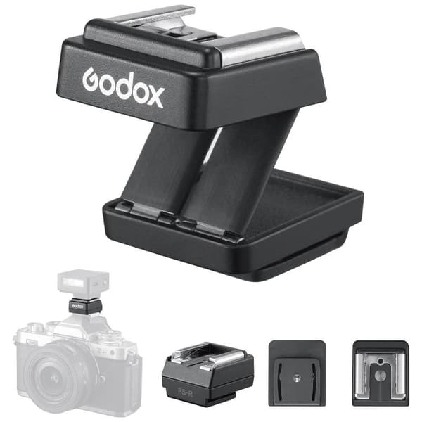 Godox FS-R fällbar blixtskoförhöjare / fällbar hot shoe riser för kamerablixt