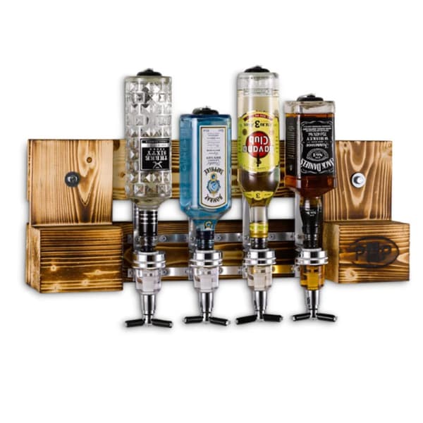 Spritdispenser med mätfunktion - för 4 flaskor / spritmått dispenser / bar dispenser
