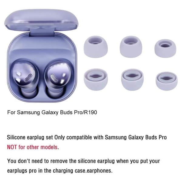 Öronproppar i silikon för Galaxy Buds Pro/R190 3 par S/M/L - Vit
