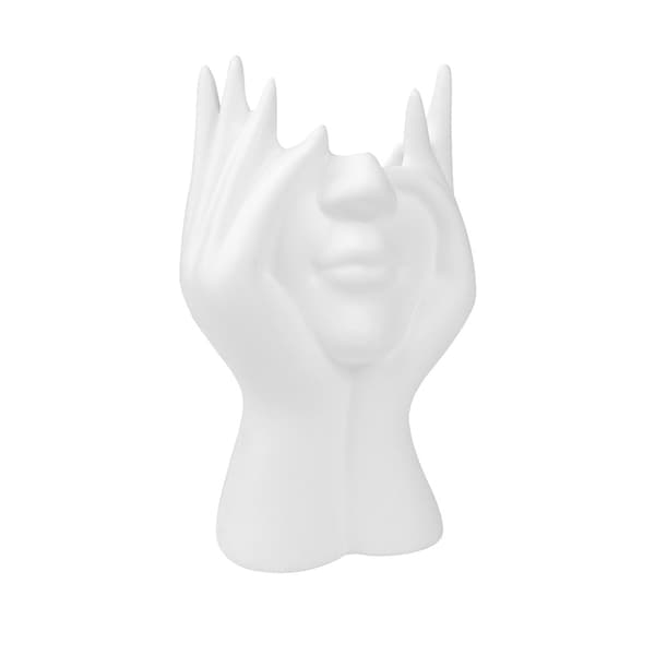 Sminkborsthållare med skulptural form – Vit