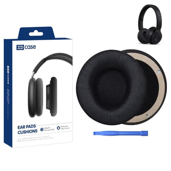 Öronkuddar i konstläder för Beats Solo Pro Wireless - Svart