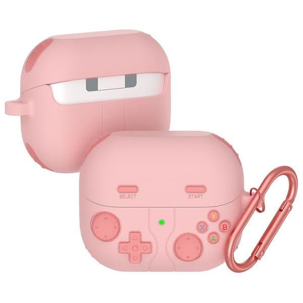 Silikonfodral i retrospel-stil för Samsung Galaxy Buds3/Buds3 Pro - Rosa