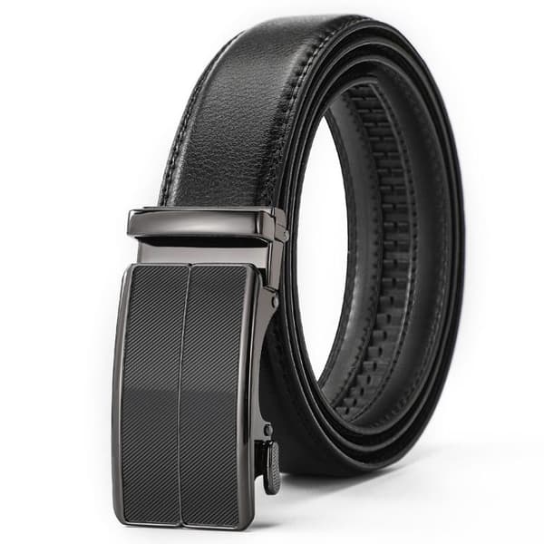 Herrbälte i konstläder – svart, 130 cm