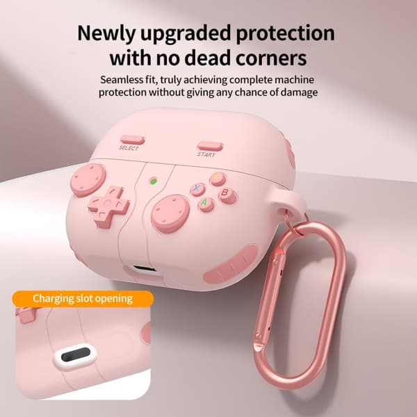 Silikonfodral i retrospel-stil för Samsung Galaxy Buds3 FE - Rosa