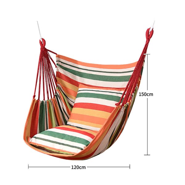 Randig Hängstol med 2 kuddar / hänggunga stol / hammockstol