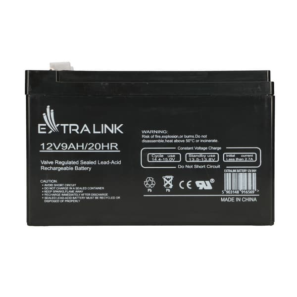 Extralink AGM-batteri 12V 9Ah – blybatteri / reservbatteri / VRLA-batteri
