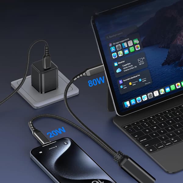 PD 100W USB-C Datakabel / USB-C till USB-C-kabel 100 W