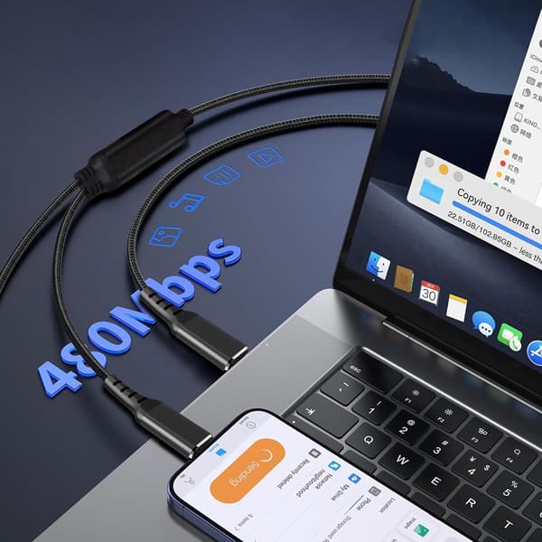 PD 100W USB-C Datakabel / USB-C till USB-C-kabel 100 W