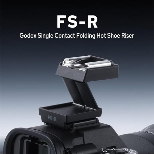 Godox FS-R fällbar blixtskoförhöjare / fällbar hot shoe riser för kamerablixt