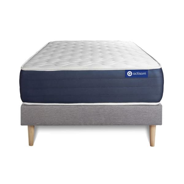 Sängset Madrass Sängbotten 90x200 cm - Grå Sängbotten (i kit) - Actimemo Sleep