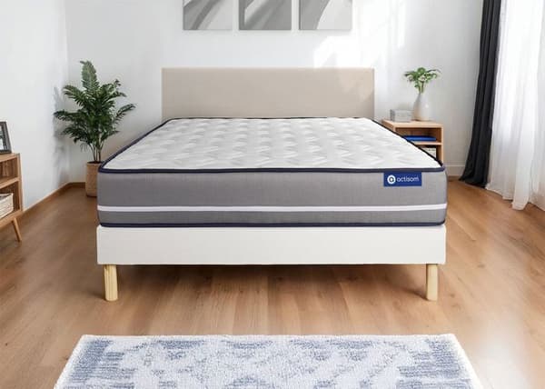 Madrass- och boxspringset 135x200 cm - Actimemo Pur - Vitt boxspringkit