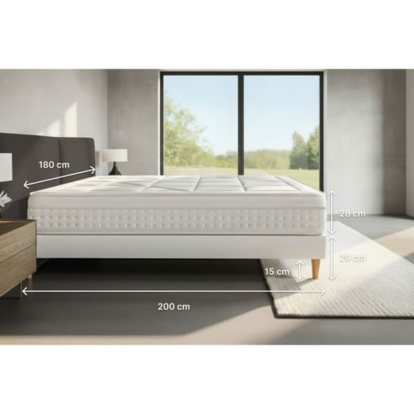 Twenty-Eight Set 180 x 200 cm Vitt Kit Boxspring