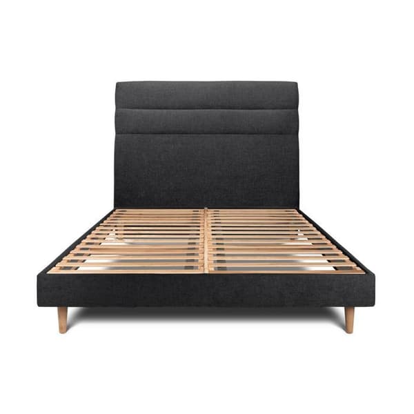 Lit 160x200cm - linjerad tyg - sängbotten kit - Svart