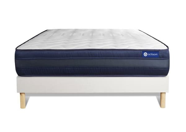 Madrass- och boxspringset 180x190 cm - Actiflex Tech - Vitt boxspringkit