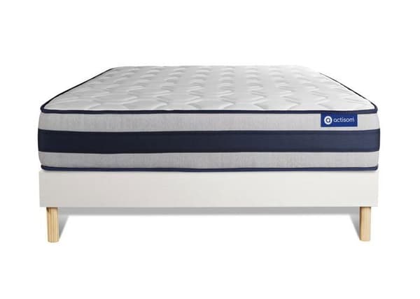 Madrass- och boxspringset 140x210 cm - Actilatex Ergo - Vitt boxspringkit