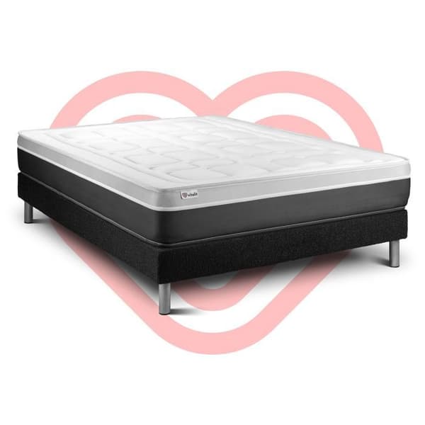 Sengemadras og Sengebund 150x190 cm - Sort Sengebund (i kit) - Vital Soft Sort