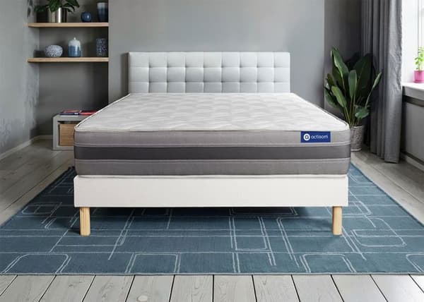 Madrass- och boxspringset 180x190 cm - Actilatex Relax - Vitt boxspringkit