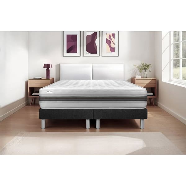 Sengemadras og Sengebund 200x200 cm - 2 Sengebunde Sort - Vitalmemo Back Sort