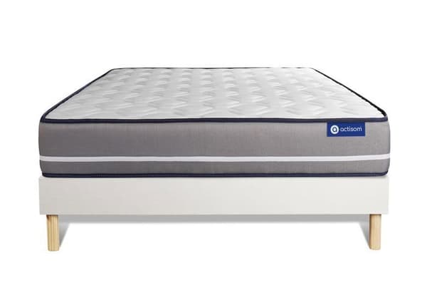 Madrass- och boxspringset 140x210 cm - Actimemo Pur - Vitt boxspringkit