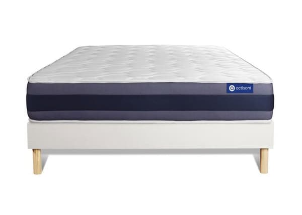 Madrass- och boxspringset 140x220 cm - Actimemo Morpho - Vit boxspringkit