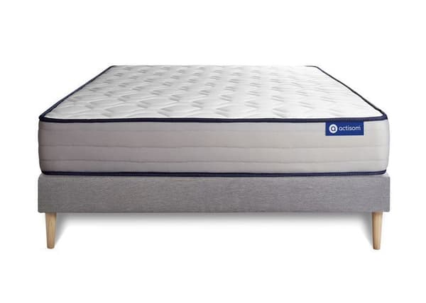 Madrass- och boxspringset 160x190 cm - Actimemo Form - Boxspringkit Grå