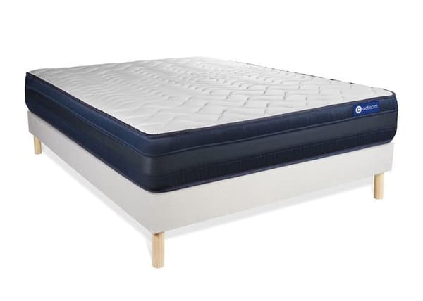Madrass- och boxspringset 140x210 cm - Actilatex Tech - Vitt boxspringkit