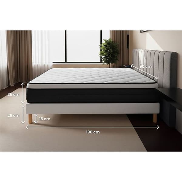 Svitset 90 x 190 cm Vitt Kit-bas