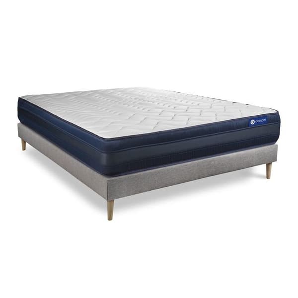 Sängset Madrass Sängbotten 140x190 cm - Grå Sängbotten (i kit) - Actilatex Tech