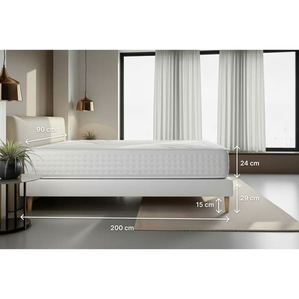 Ensemble Vingt-Quatre 90 x 200 cm sängbas Kit Vit