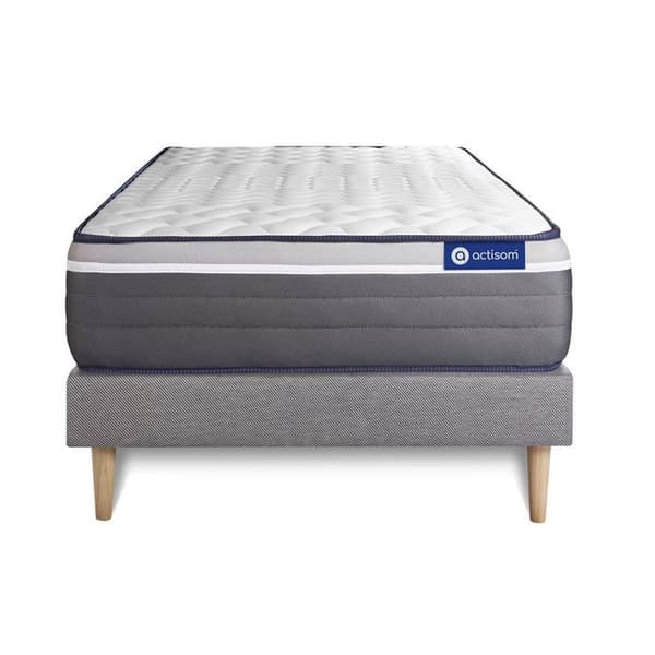 Sängset Madrass Sängbotten 80x190 cm - Grå Sängbotten (i kit) - ActiMemo Plus