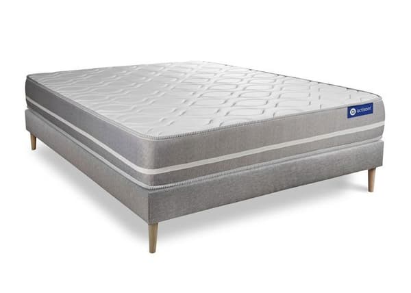 Sängset Matelas Sommier 135x190 cm - Actiflex Touch - Sångkit Grå