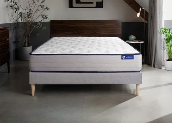 Madrass- och boxspringset 130x200 cm - Actilatex Form - Grå boxspringkit