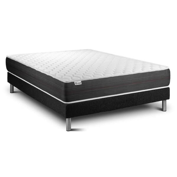 Sengemadras og Sengebund 150x190 cm - Sort Sengebund (i kit) - Vitalspring Sort