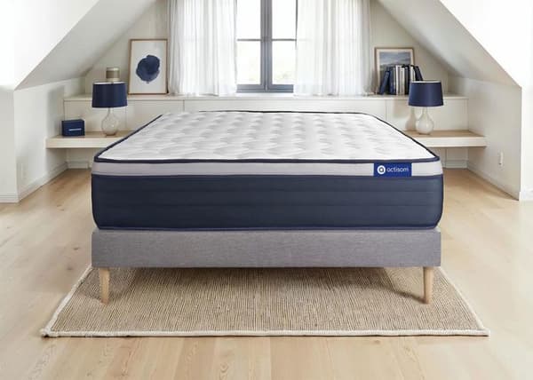 Madrass- och boxspringset 160x195 cm - Actilatex Max - Boxspringkit Grå