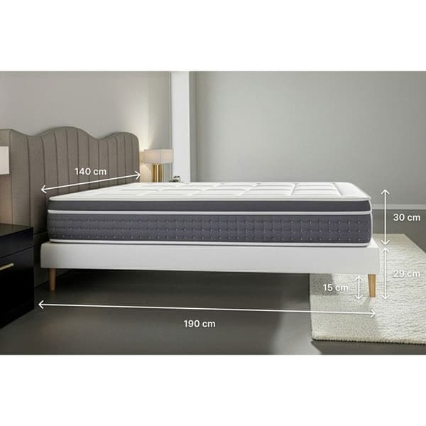 Trente Set 140 x 190 cm Grå Kit Boxspring