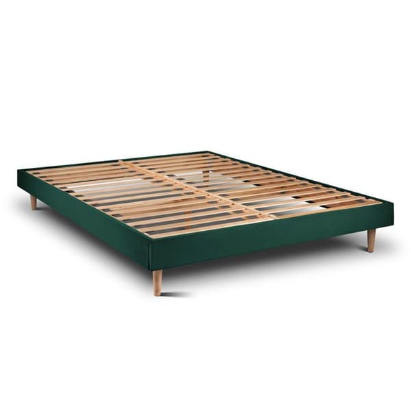 Lit - sammet linjer - grön - 150x190cm - massivt trä