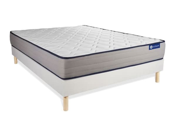 Madrass- och boxspringset 140x210 cm - Actiflex Form - Vitt boxspringkit