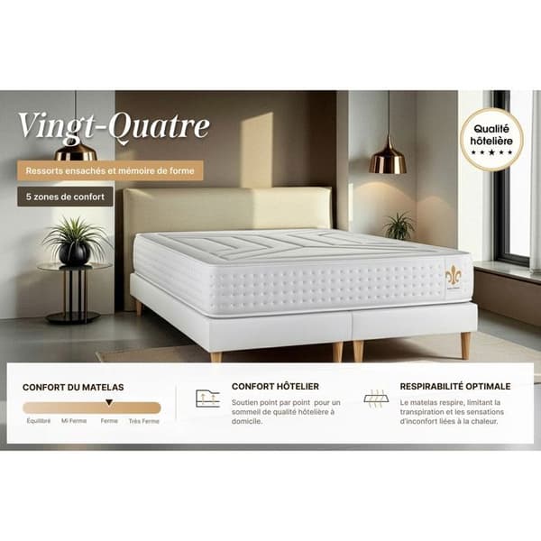 Twenty-Four Set 200 x 200 cm Boxspring-kit Vit
