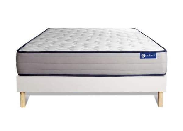 Madrass- och boxspringset 130x200 cm - Actimemo Form - Vitt boxspringkit