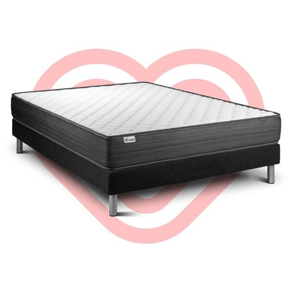 Sengemadras og Sengebund 160x200 cm - Sort Sengebund (i kit) - Vitalpower Sort
