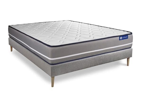 Madrass- och boxspringset 130x200 cm - Actimemo Pur - Boxspringkit Grå