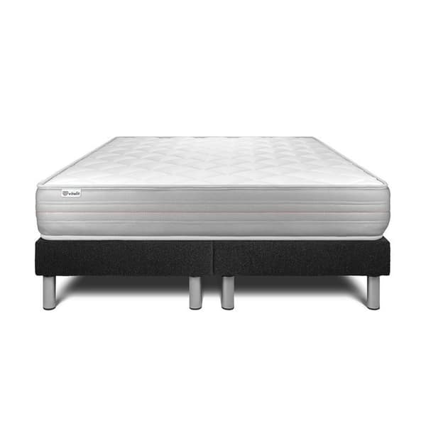 Sengemadras og Sengebund 160x200 cm - 2 Sengebunde Sort - Vitalmemo Sort