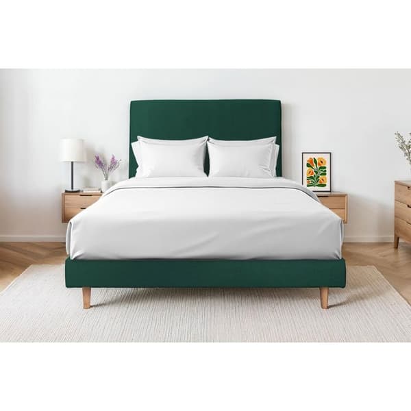 Säng - Sammet - Grön - Massivt trä - 150x190cm