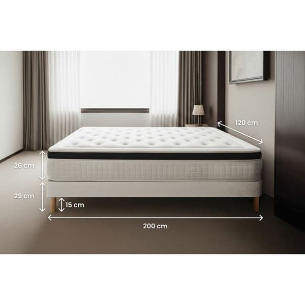 Ensemble Privilège 120 x 200 cm sängram Kit Vit
