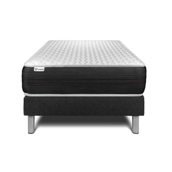Sengemadras og Sengebund 90x200 cm - Sort Sengebund (i kit) - Vitalspring Sort