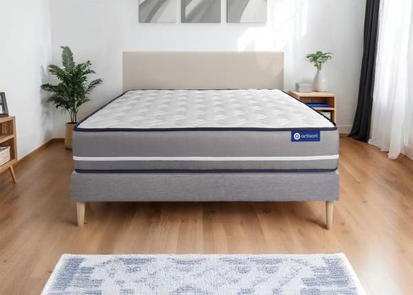 Madrass- och boxspringset 130x200 cm - Actimemo Pur - Boxspringkit Grå